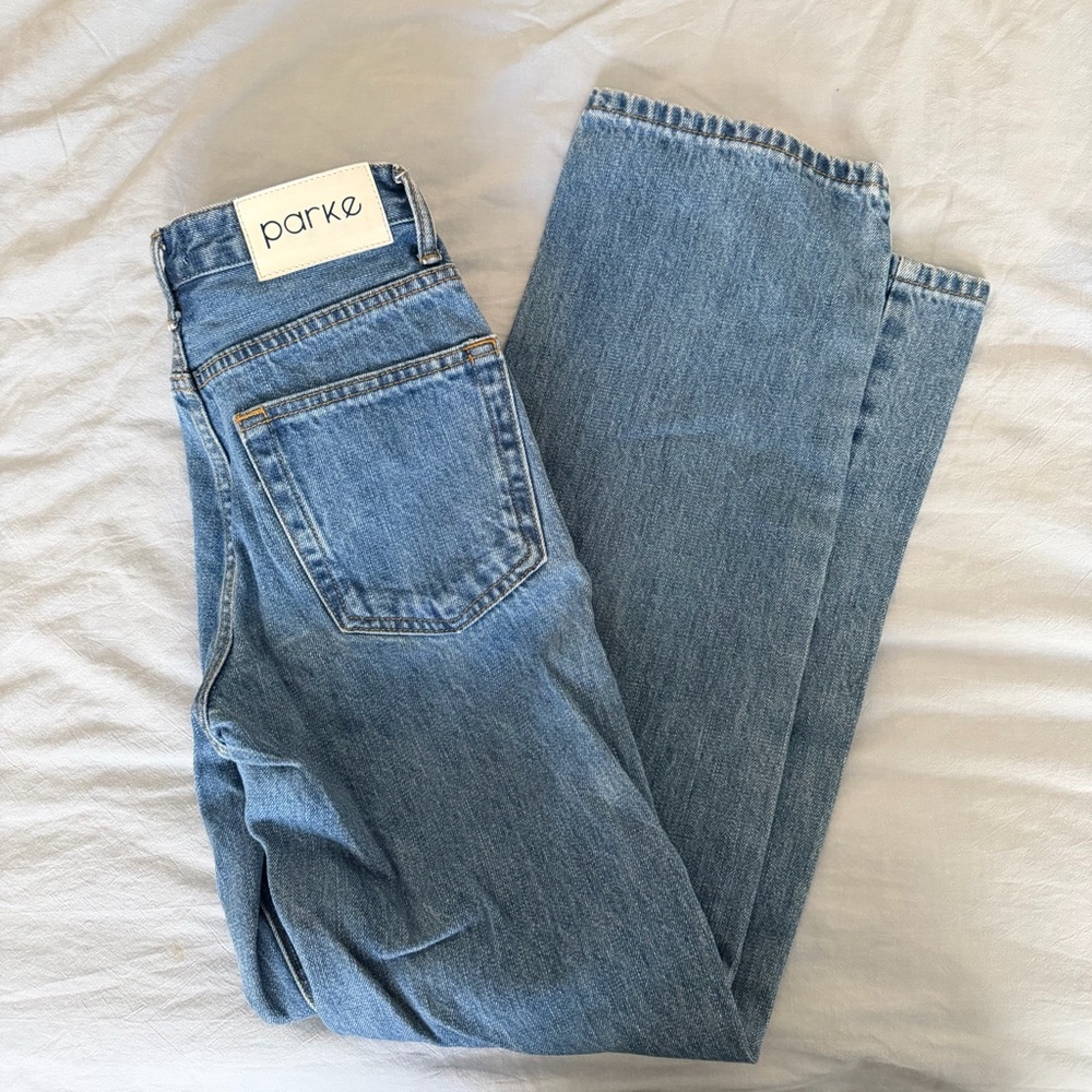 Parke Women's Straight Leg Jeans in Light Blue